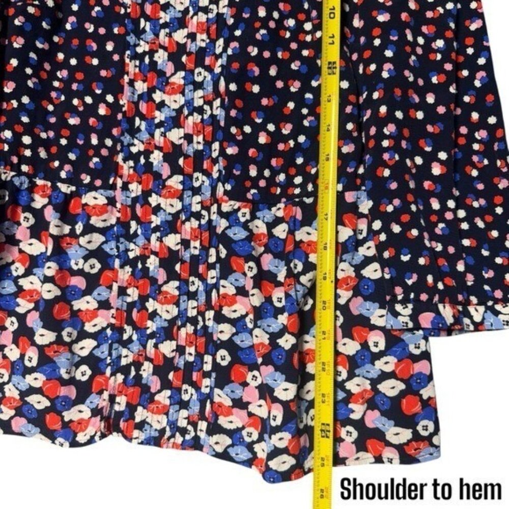 Boden Red White Pink and Blue Floral Babydoll Blouse Festival Party Bohemian 10 - Picture 10 of 10